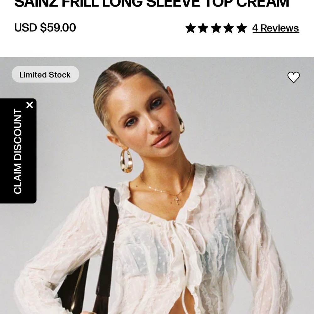 Princess Polly Cream Ruffled Tie Front Blouse